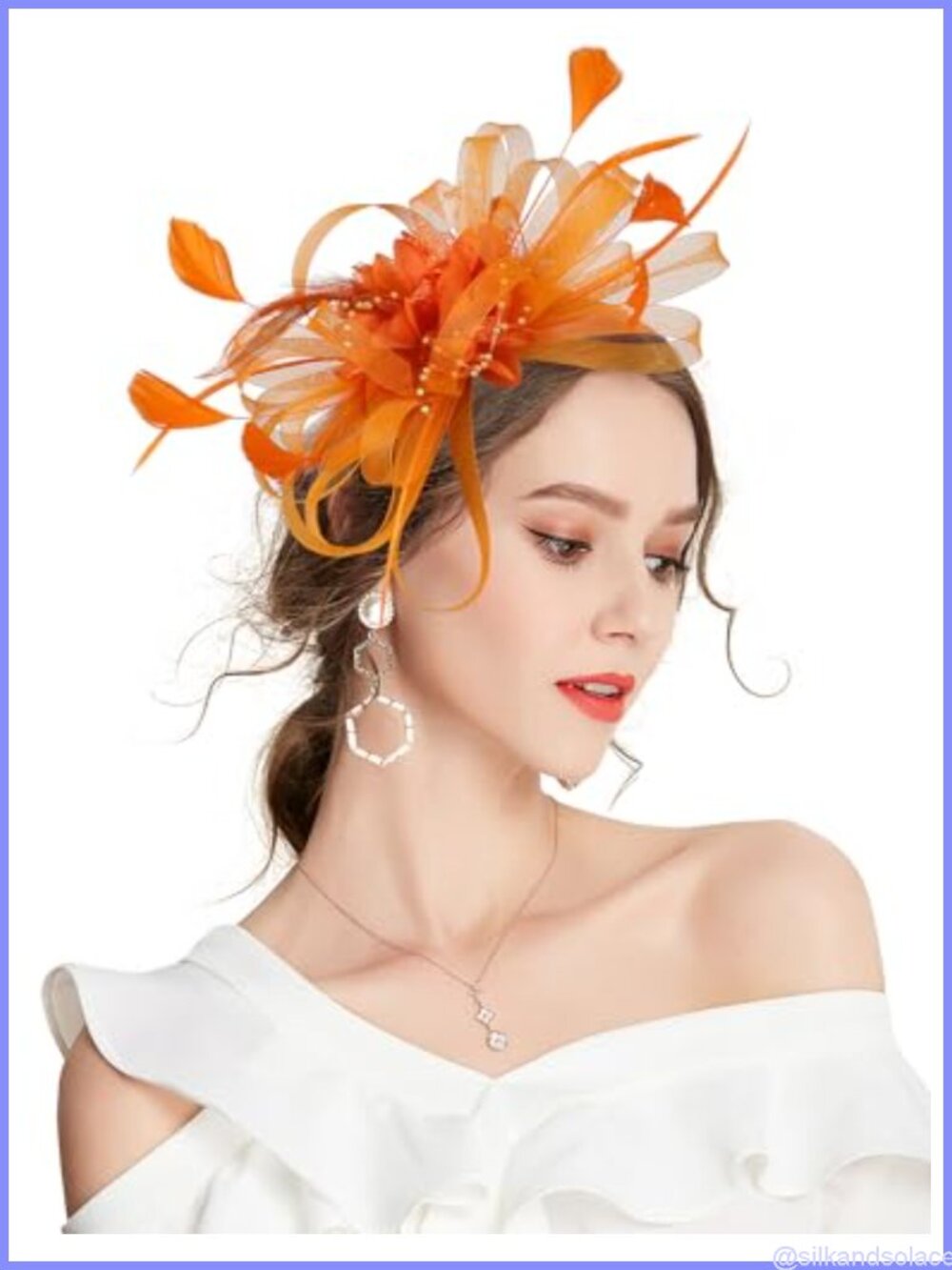 Sinamay Feather Fascinator Hair Clip Brooch Wedding Tea Party Derby Hat